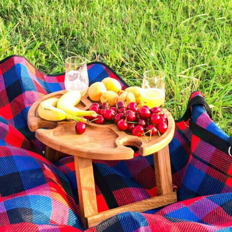 WineNest - Table de pique-nique pliable élégante pour le vin