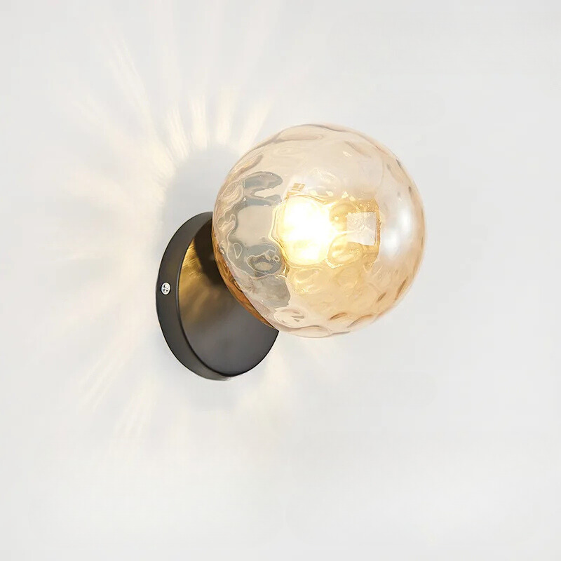 GleamGold - Elegant Gold Glass Wall Sconce