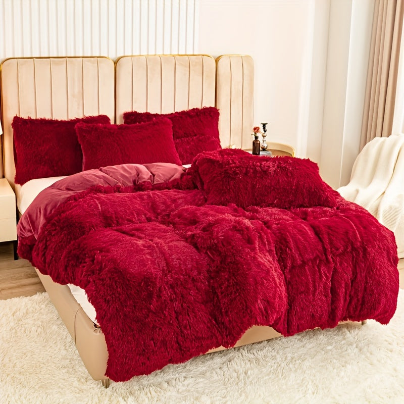 IndulgeNest - Ultra Soft Plush Duvet Cover Set with Zip Closure