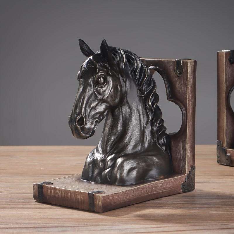 Equestrian Elegance - Horse Head Resin Bookends