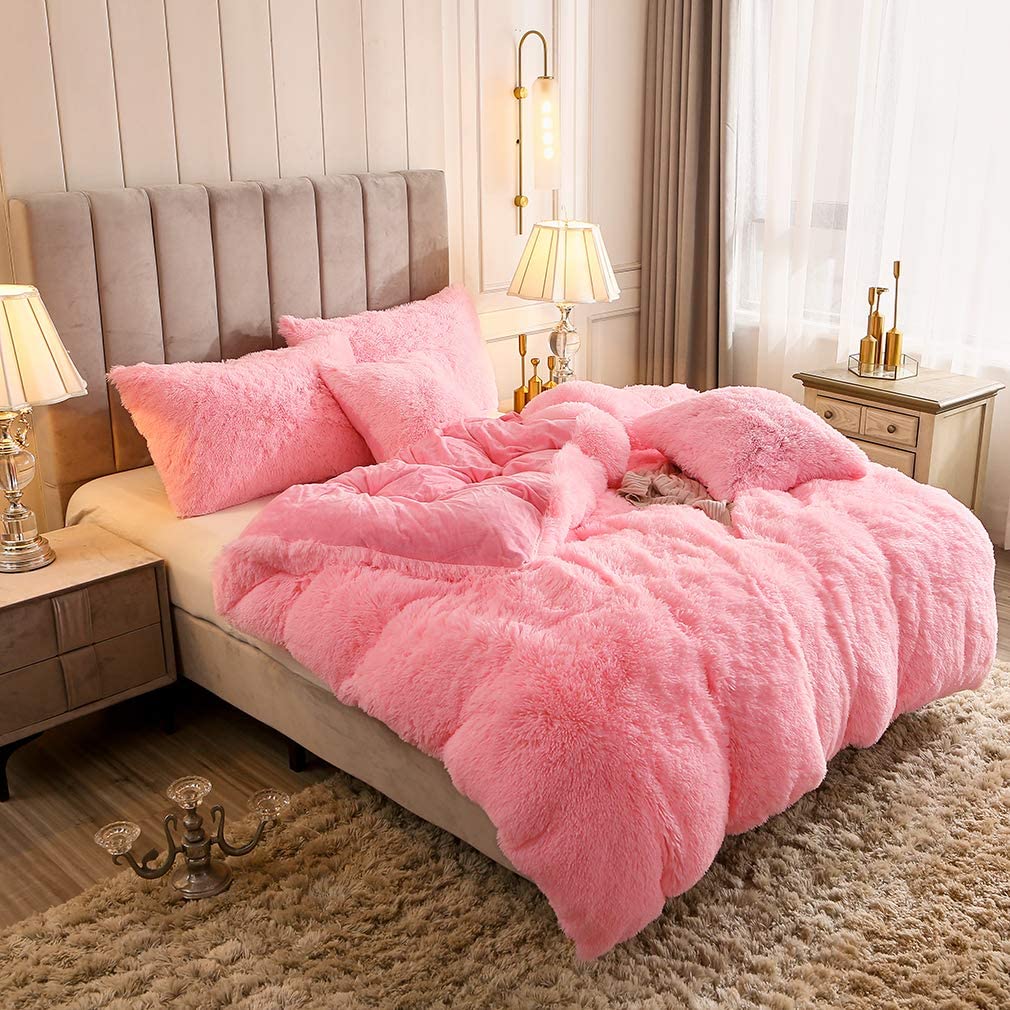 IndulgeNest - Ultra Soft Plush Duvet Cover Set with Zip Closure
