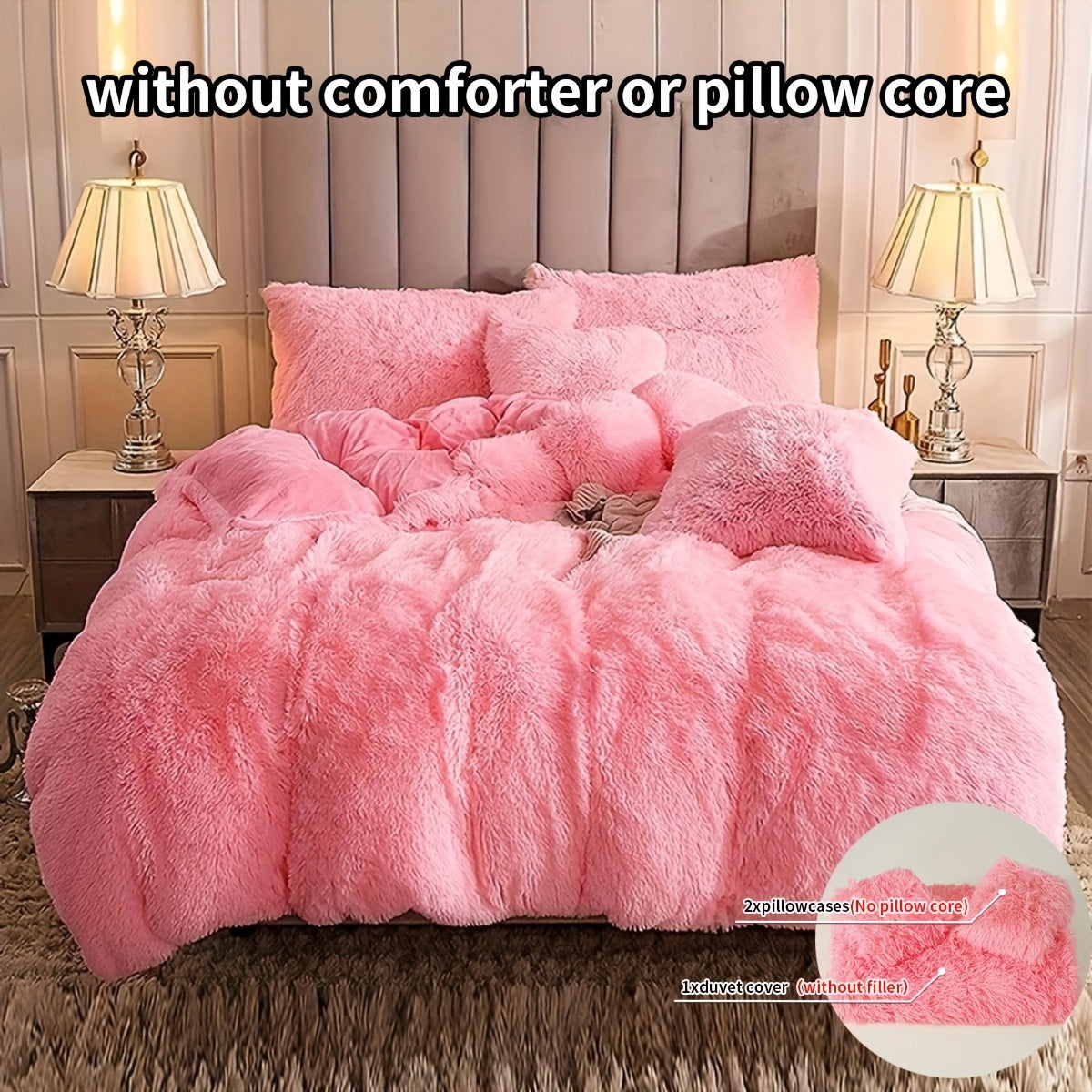 IndulgeNest - Ultra Soft Plush Duvet Cover Set with Zip Closure