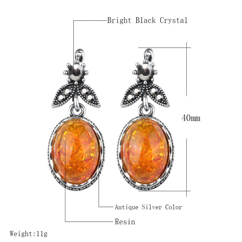 Nora - Boucles d'oreilles fleurs vintage en ambre
