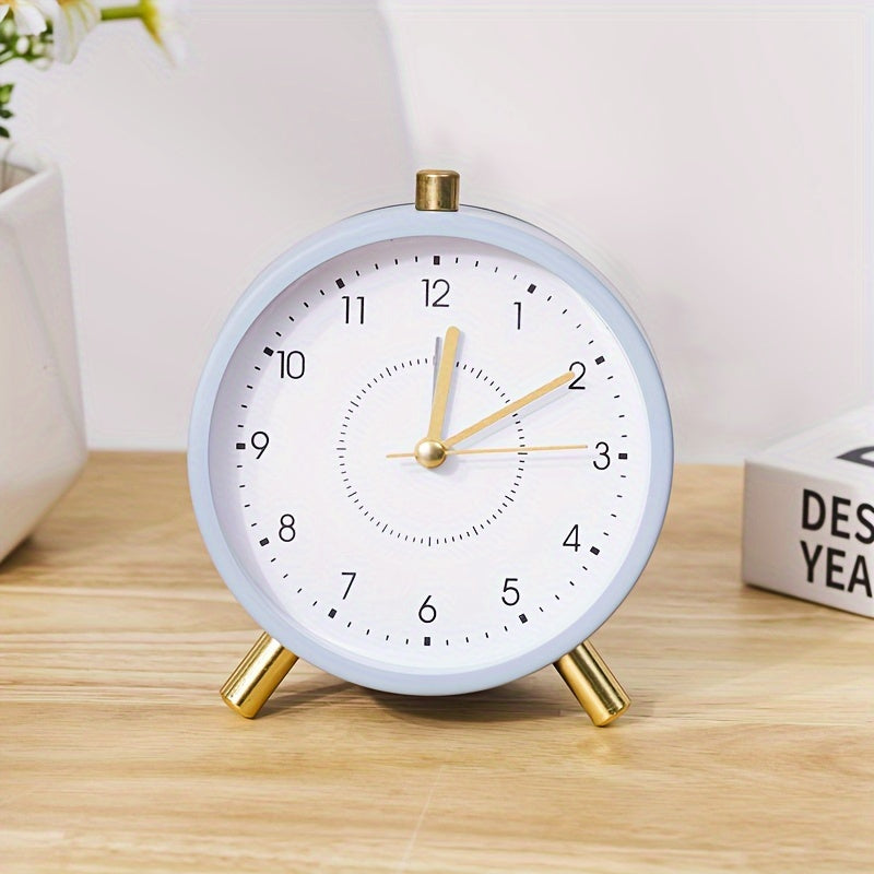 TimeSphere - Round Metal Alarm Clock with Night Light