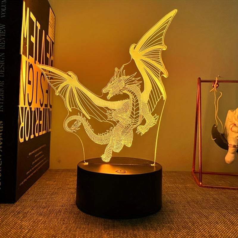 DinoGlow Lamp - 3D Dinosaur Night Light with RGB Light