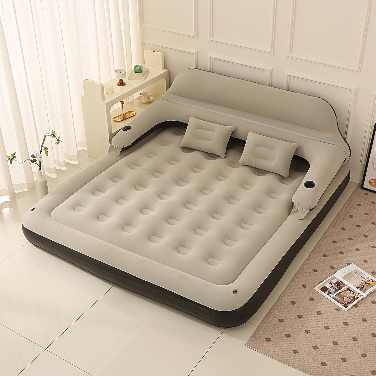 AirComfort Mattress - Inflatable Bed with Backrest and Built-In Pump
