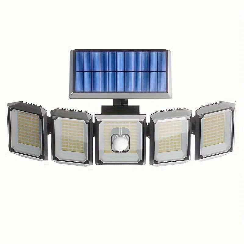 SolarGuard Pro - 5-Head Solar LED Security Floodlight with Motion Sensor