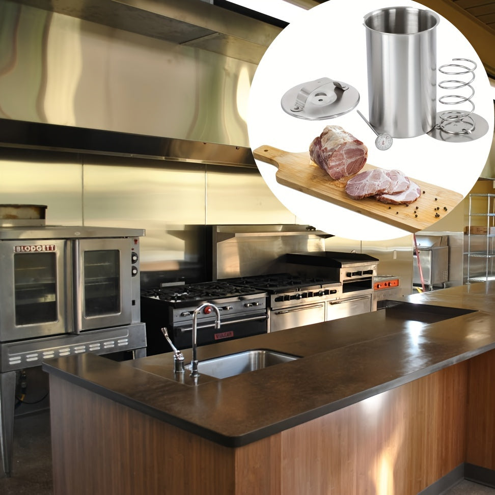 DeliCraft - Presse à Jambon en Acier Inoxydable avec Thermomètre Intégré