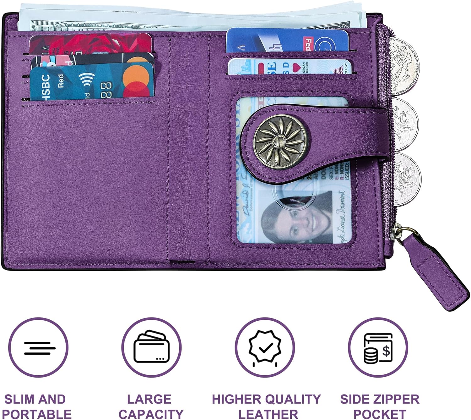 ClaireSlim - Portefeuille Femme Anti-RFID Élégant