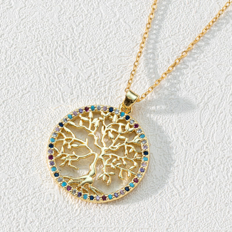 Luna - Collier pendentif arbre de vie en zircone