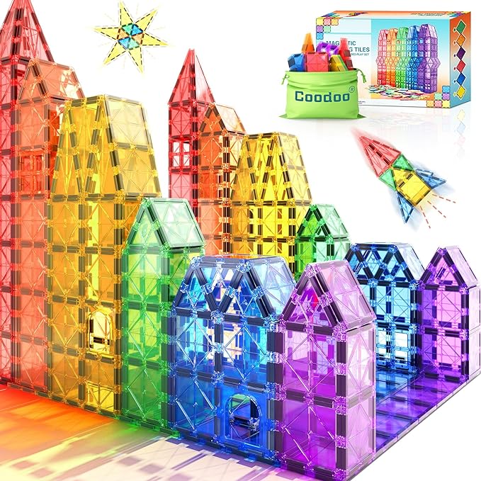 Magnetic Building Tiles - Creative Construction Set for Kids
