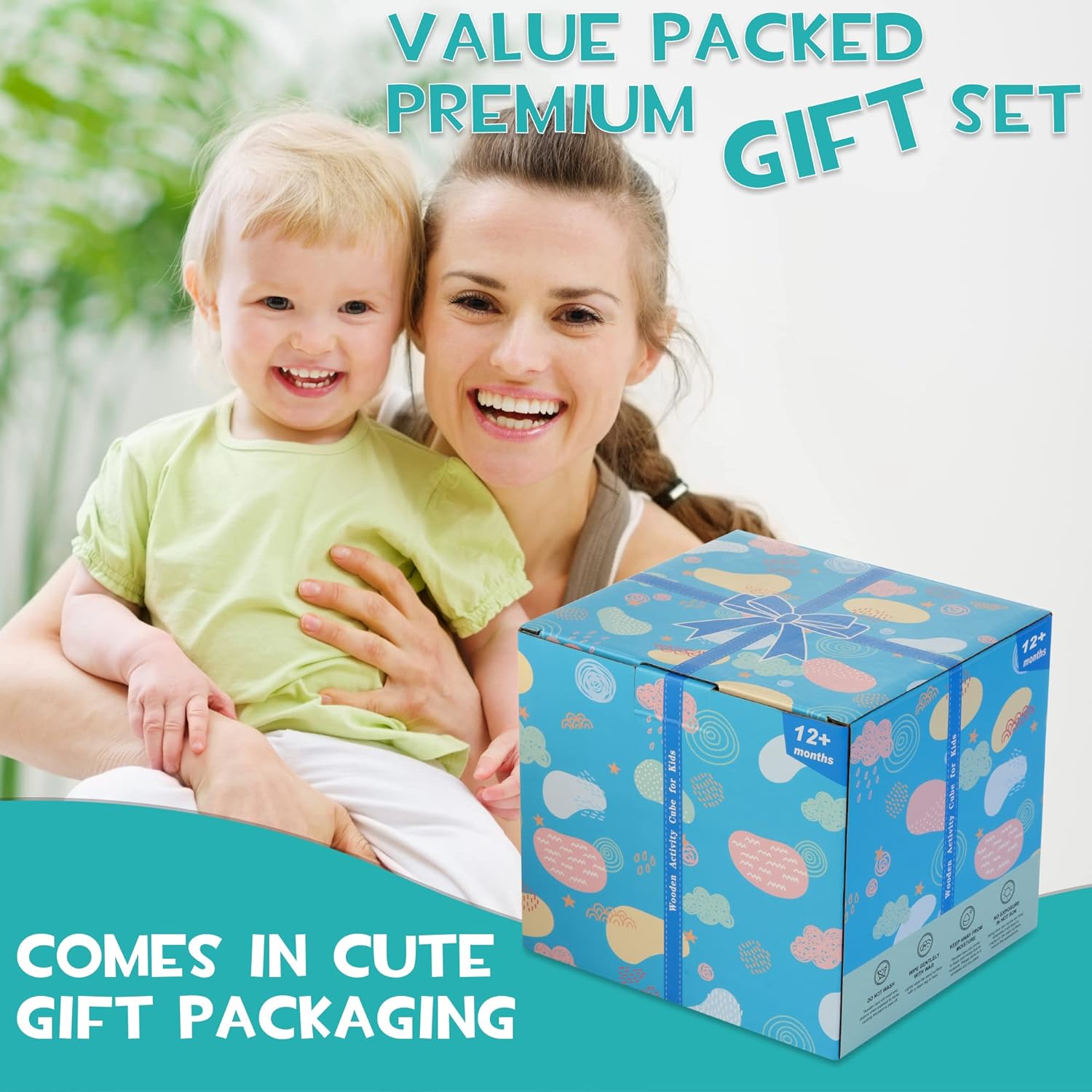 8-in-1 Montessori Activity Cube - Wooden Educational Toy for Baby