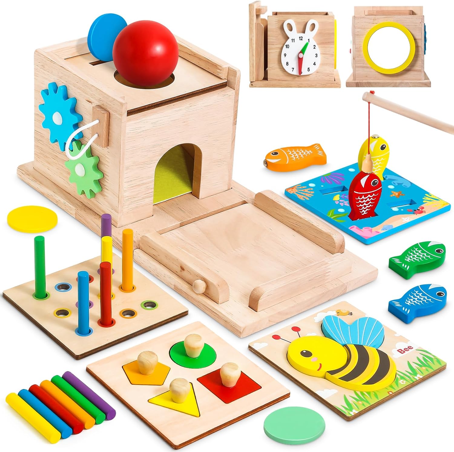 HavenWood Montessori Wooden Play Set - Educational Toy for Babies 6 Months+