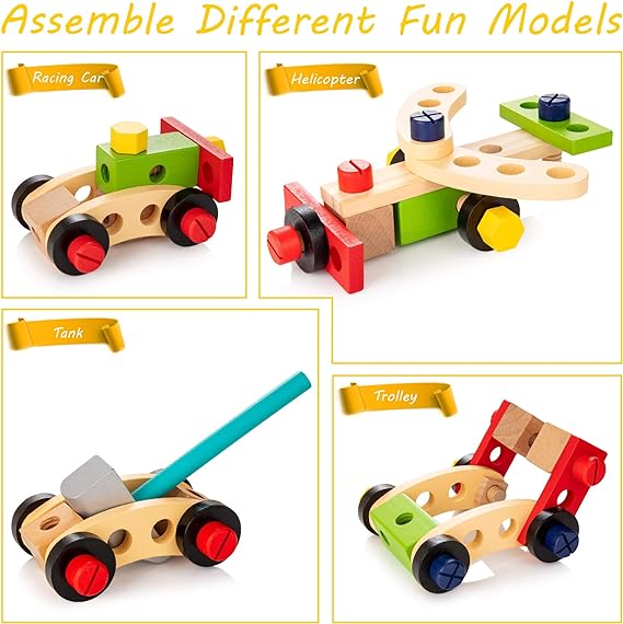 Wooden Tool Set - Creative Workbench Toy for Kids