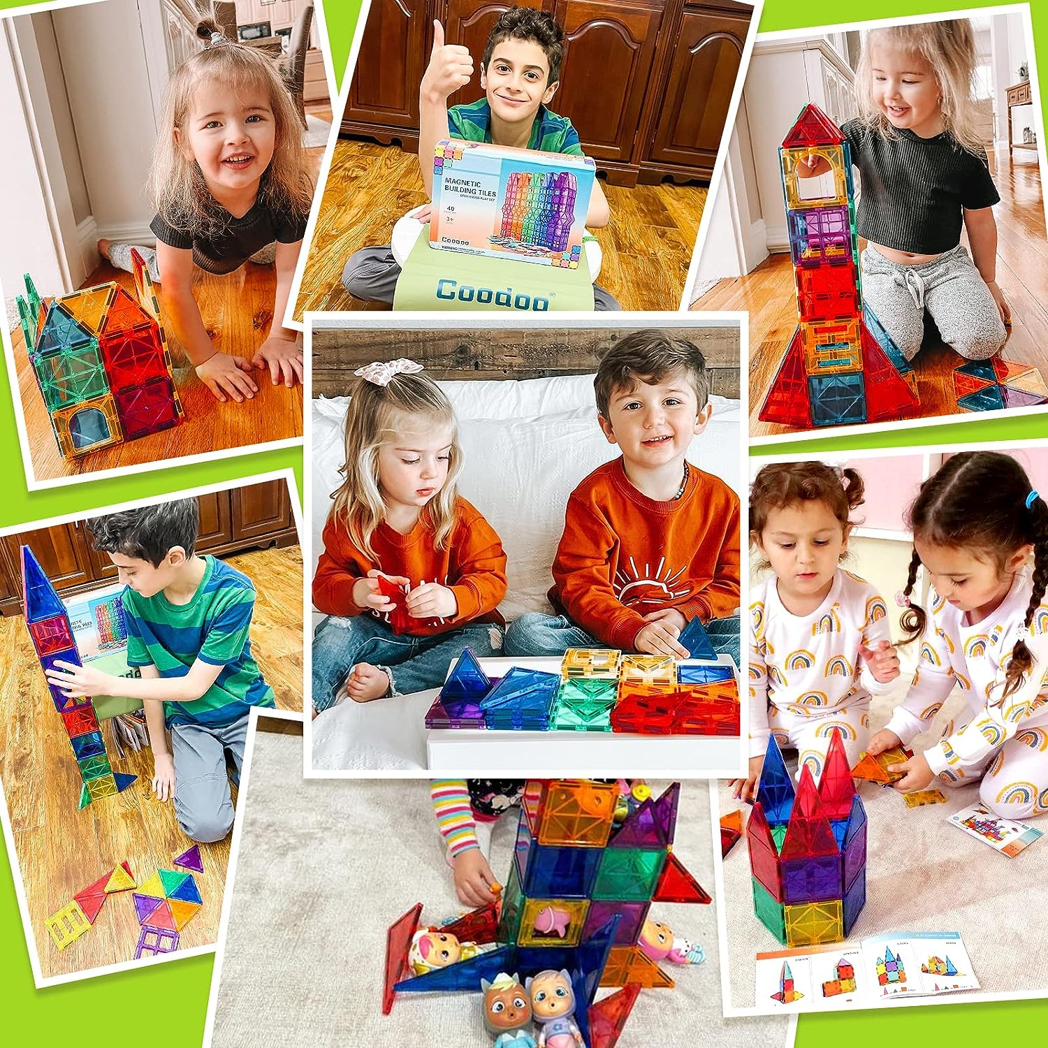 Magnetic Building Tiles - Creative Construction Set for Kids