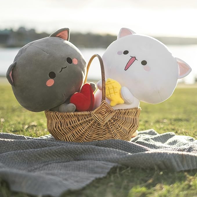 LullaPlush - Gray Cat Plush with Heart, the Perfect Comfort Toy for All Ages