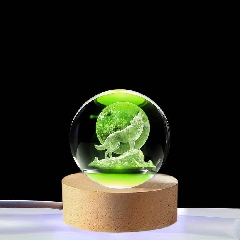 WolfLamp - 3D Wolf Snow Globe LED Night Light
