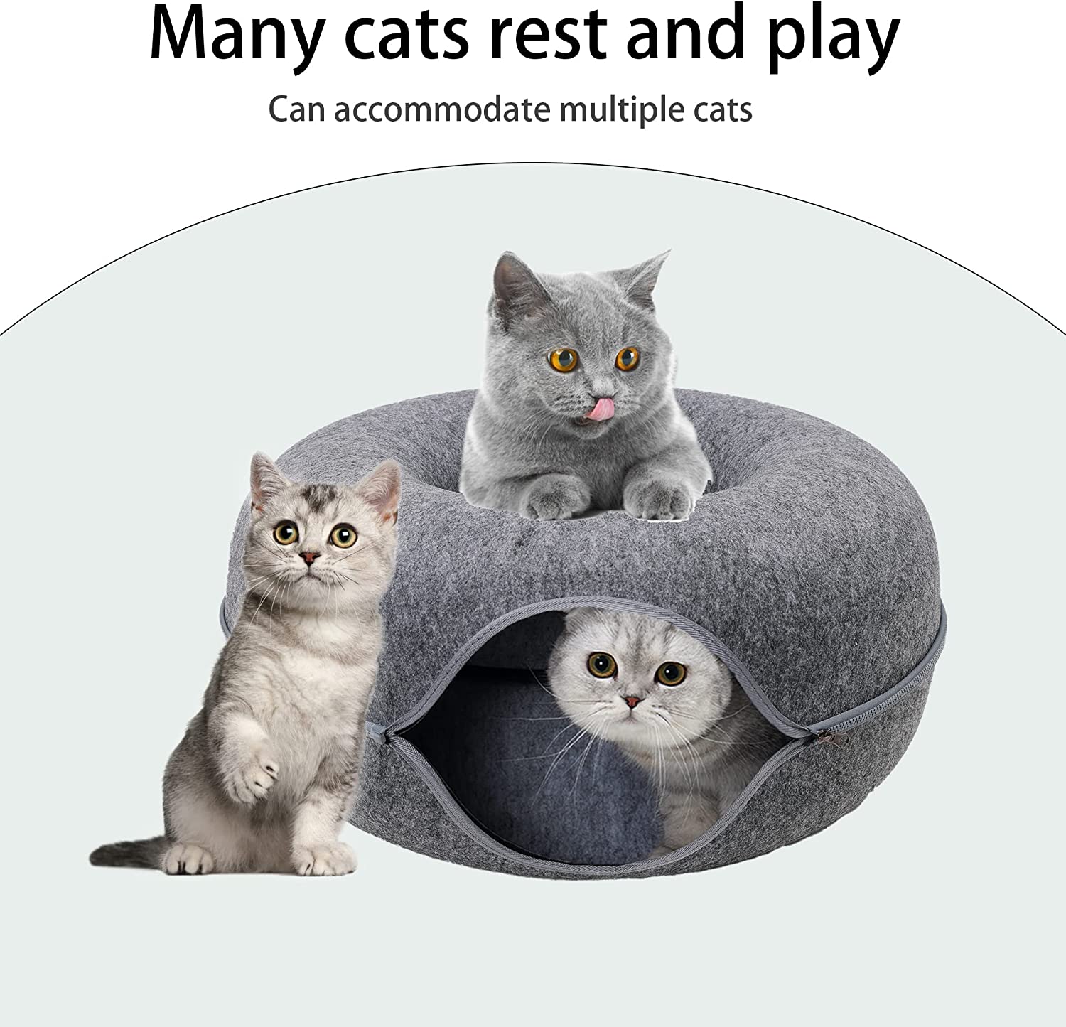 Purrfect Den - Tunnel Chat Luxe avec Couchage 50cm