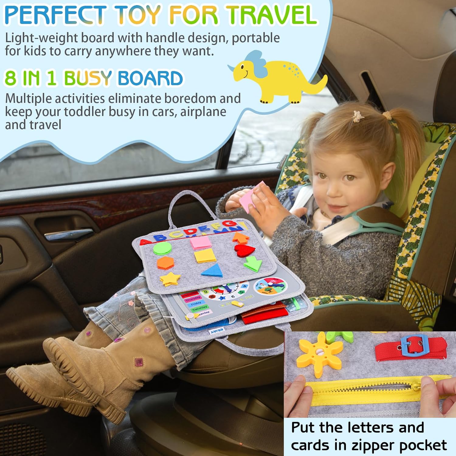 CurioPlay - 3D Montessori Sensory Activity Board for Toddlers