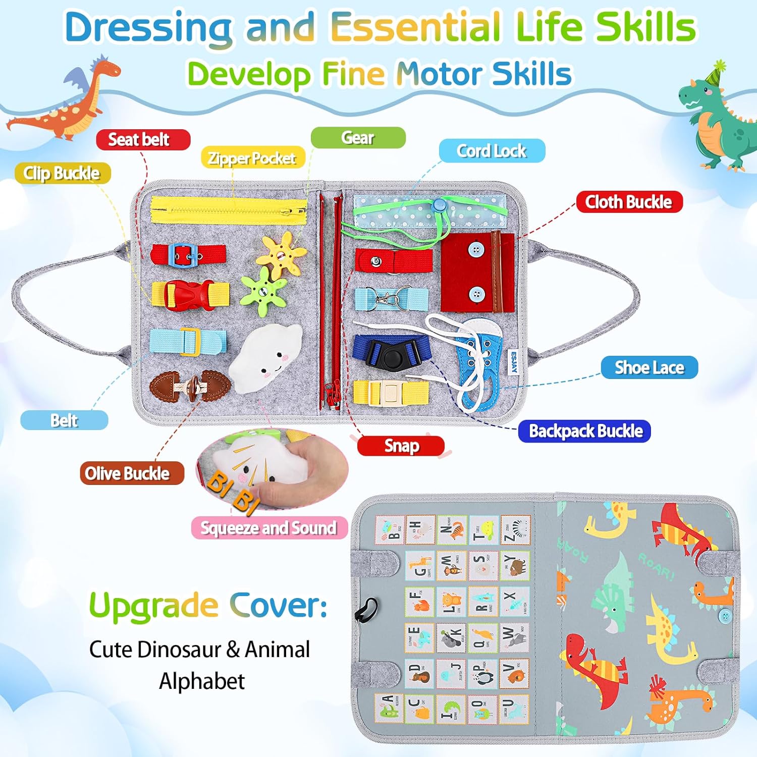CurioPlay - 3D Montessori Sensory Activity Board for Toddlers