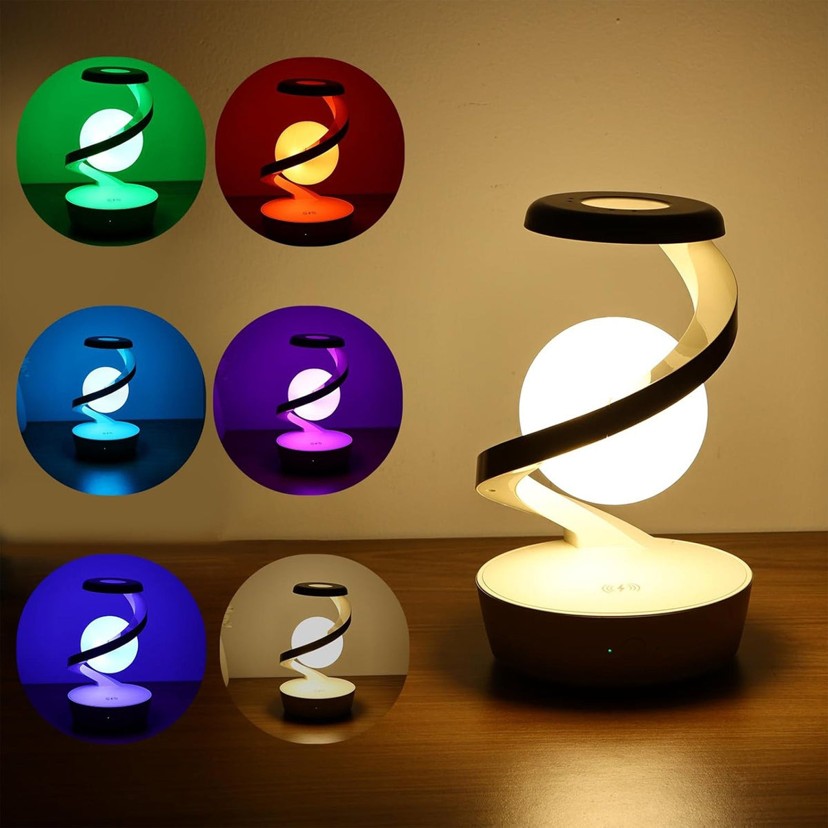 GestureGlow Lamp - LED RGB Desk Lamp with Wireless Charging