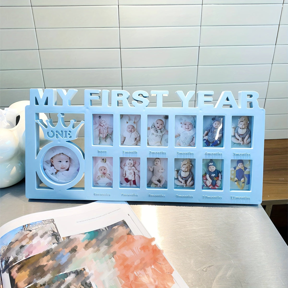 BabyMemories - Keepsake Photo Frame for Baby's First 12 Months