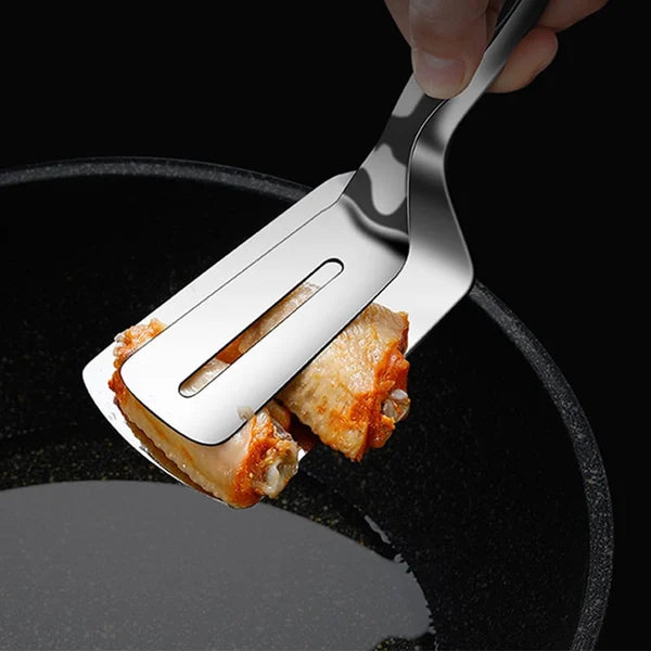 FlexiGrip - 2-in-1 Stainless Steel Spatula Tongs