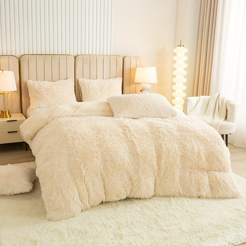 IndulgeNest - Ultra Soft Plush Duvet Cover Set with Zip Closure