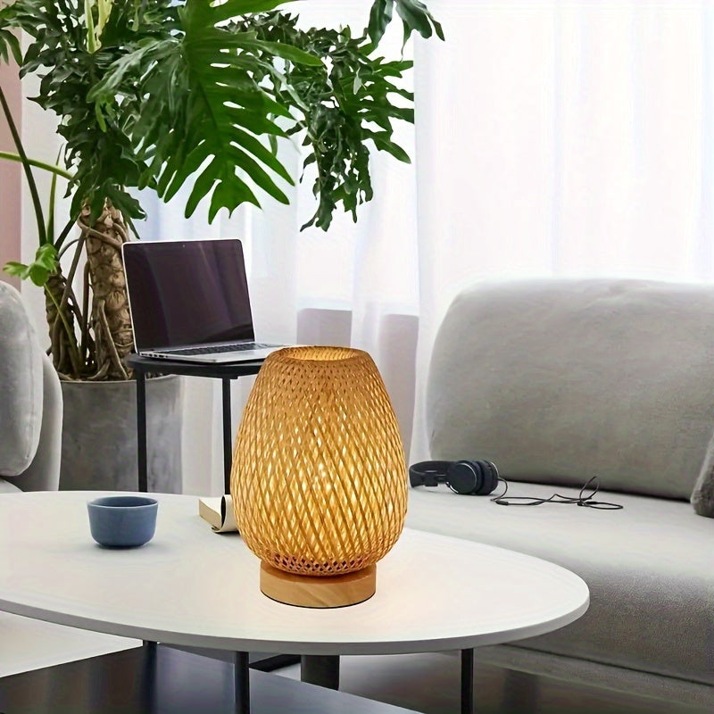 BambooGlow - Handcrafted Bamboo LED Table Lamp