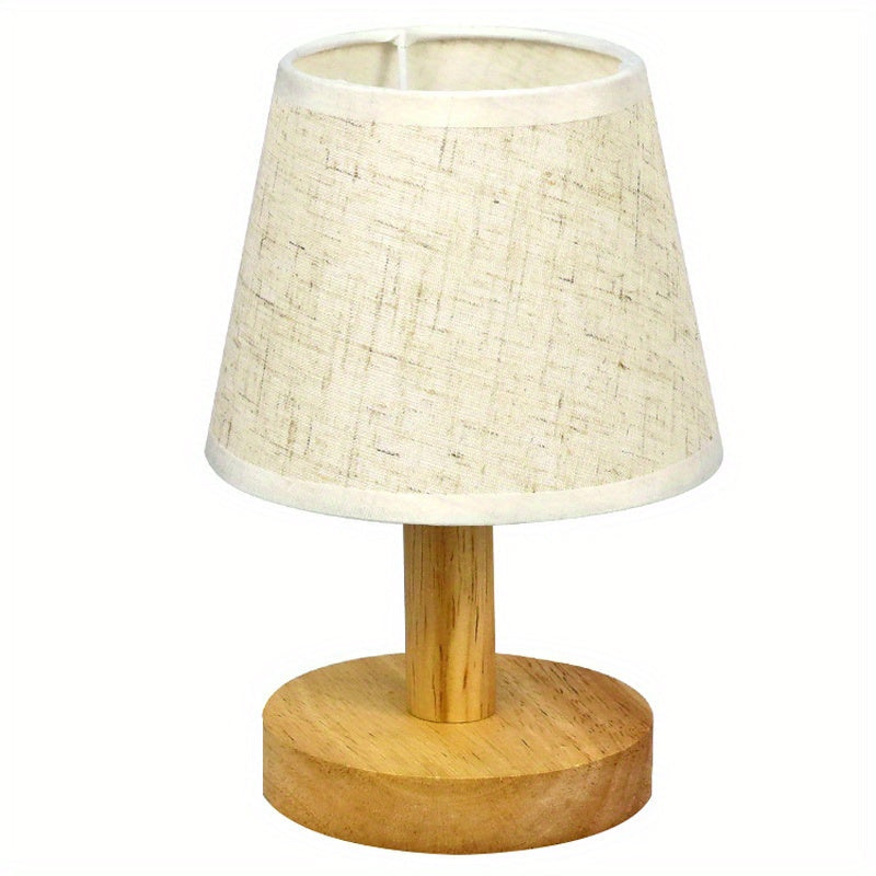Bosklyn - Wood LED Bedside Lamp with Linen Shade