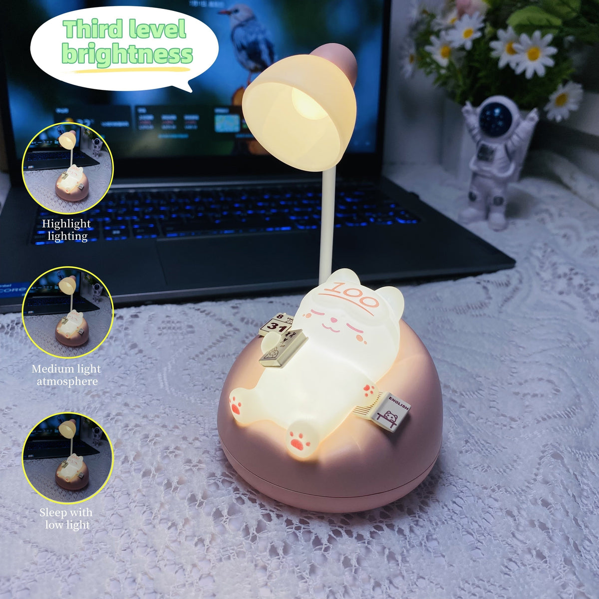 SleepyKitten Lamp - Rechargeable USB LED Cat Night Light