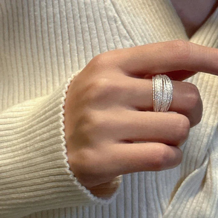 Isolde - Bague multicouche réglable aux filigranes raffinés