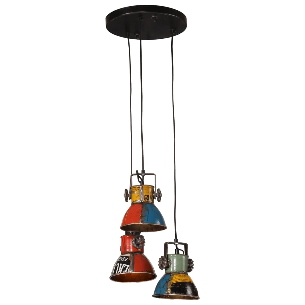 Industrial Triangle - Hand-Painted 3-Shade Pendant Light