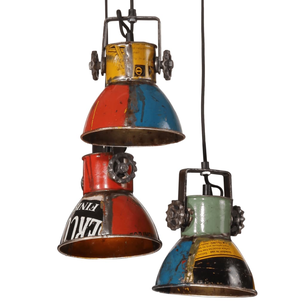 Industrial Triangle - Hand-Painted 3-Shade Pendant Light
