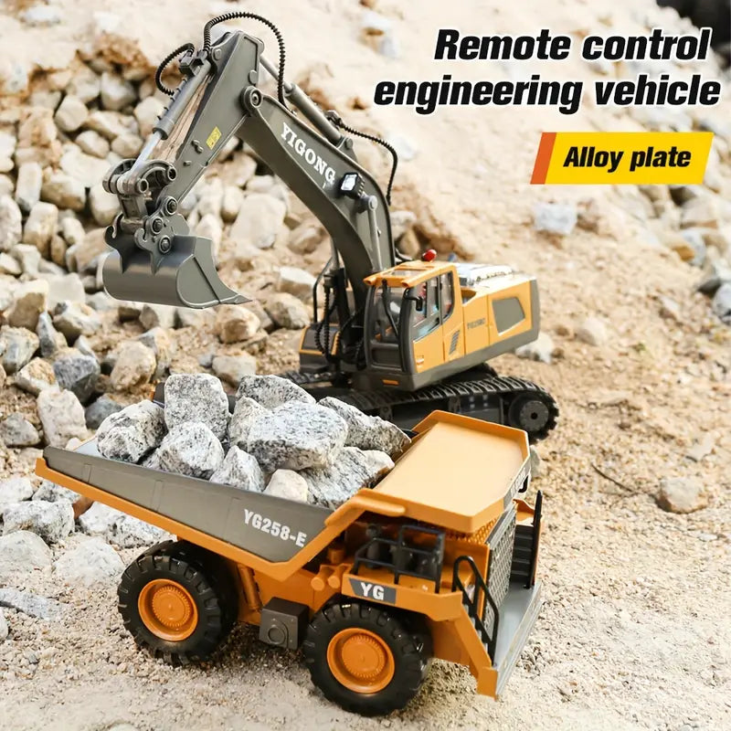 RC Excavator - 11-Function Alloy Construction Toy