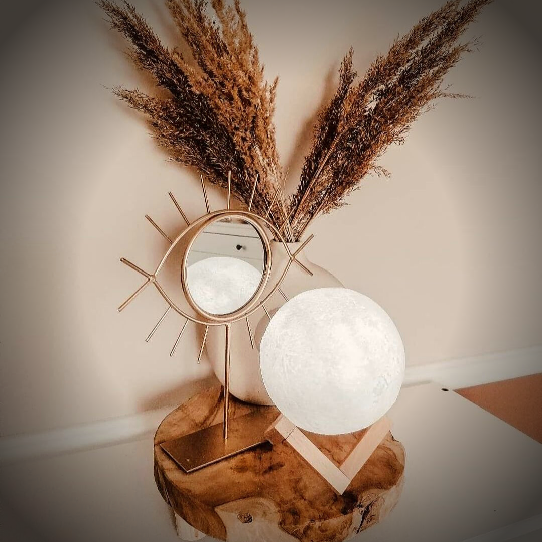 Moon Lamp - Wireless Touch LED Lamp with Wooden Base