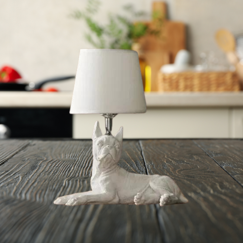 Playful Elegance - Art Deco Style Dog Table Lamp
