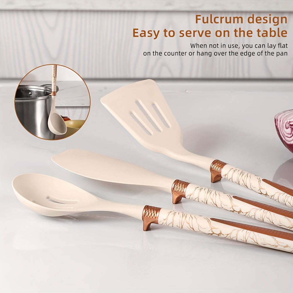 Premium Cooking - Silicone and Wood Kitchen Utensil Set
