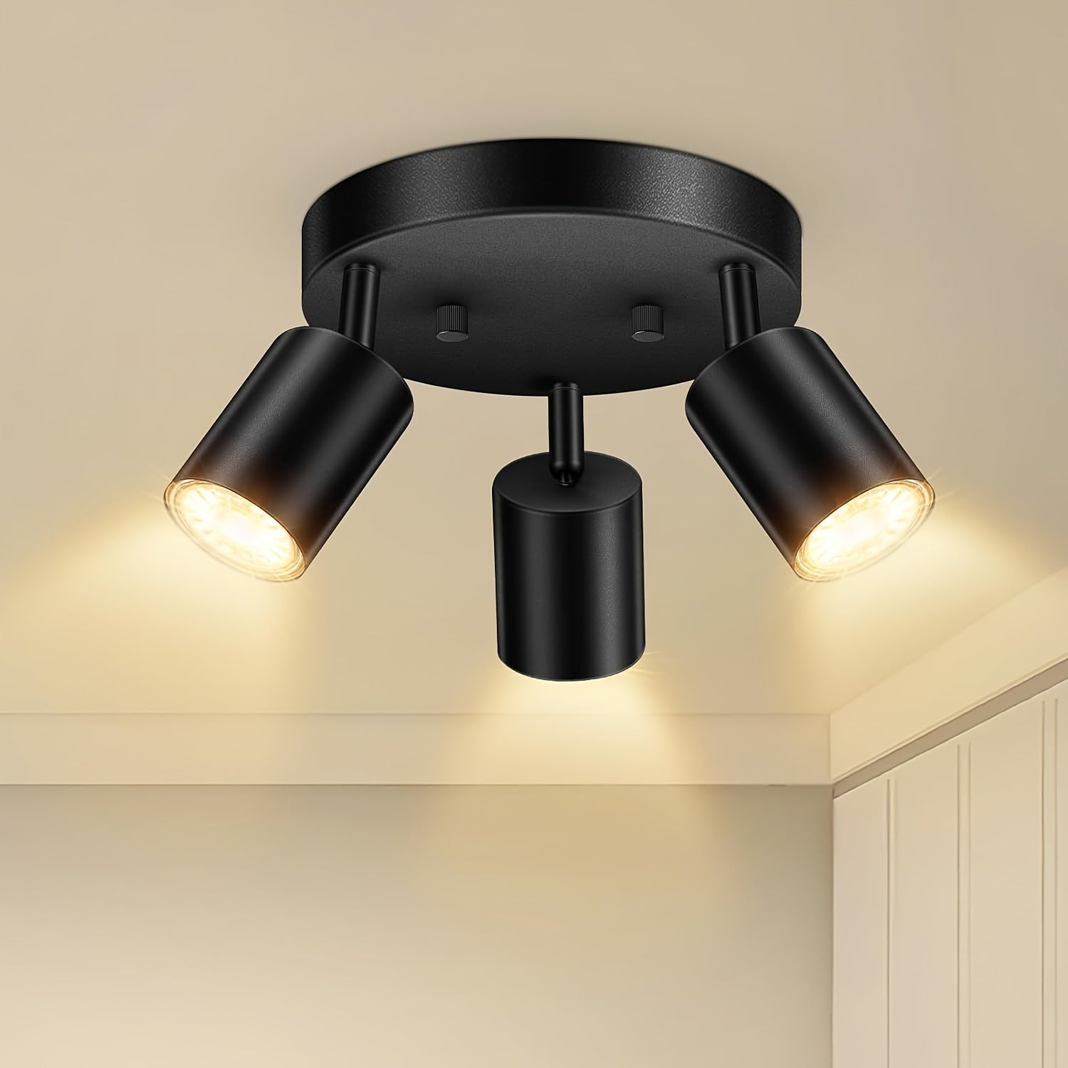 FlexiGlow - Plafonnier 3 spots orientables GU10 pour interieur moderne