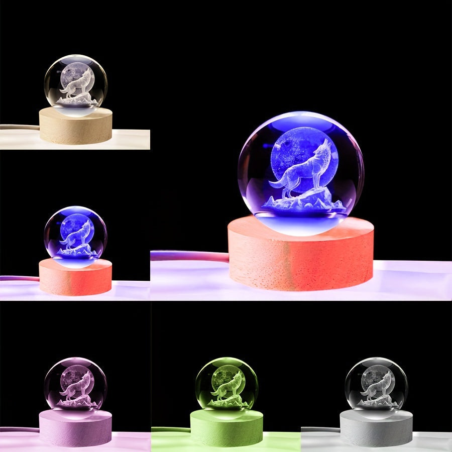 WolfLamp - 3D Wolf Snow Globe LED Night Light