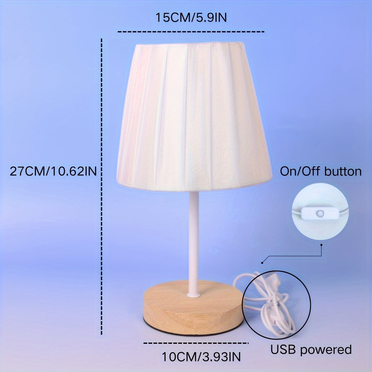 NordicLume - Elegant Wooden Table Lamp with USB Port