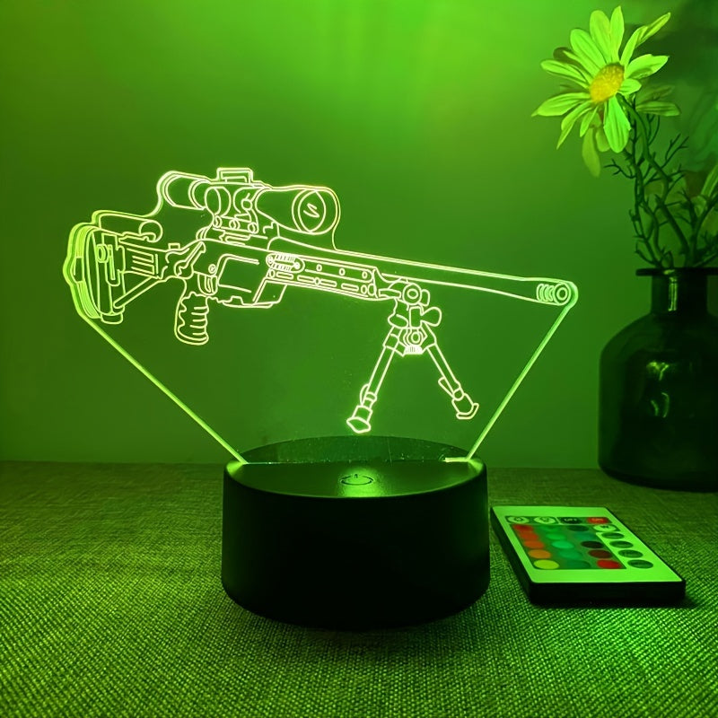 Mavrik - 3D LED Gun-Shaped Night Light with 16 Colors