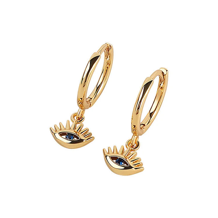 Noa - Boucles d'oreilles mauvais œil en or et argent