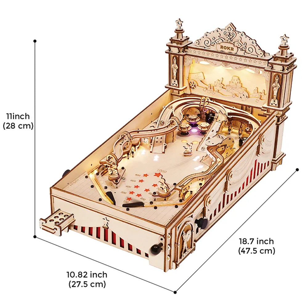 FlipCraft 3D Puzzle - Wooden Pinball Machine Building Kit