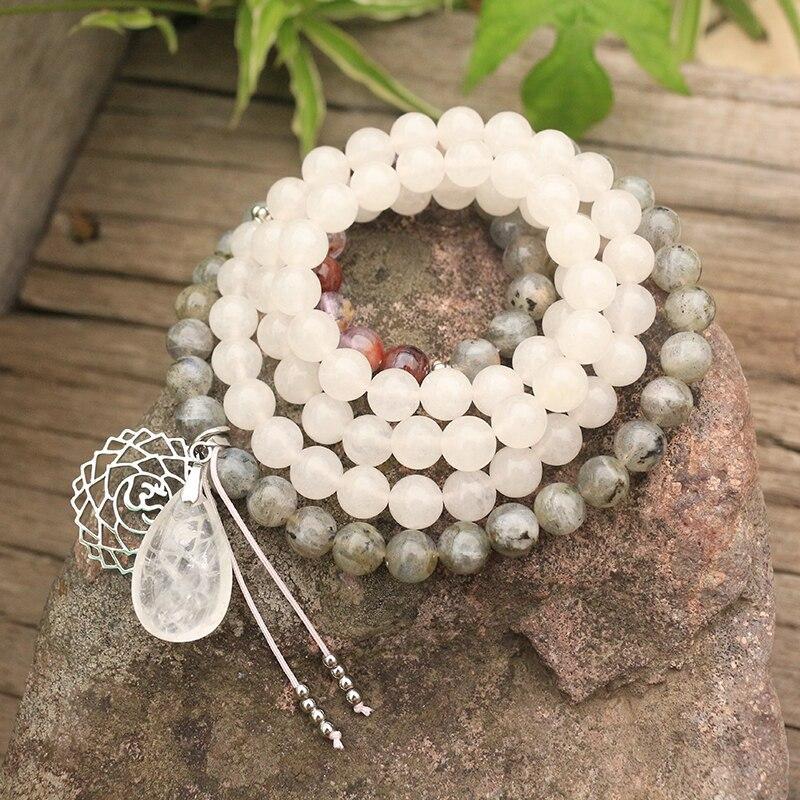Seraphine - Labradorite, Jade and Amethyst Mala Necklace and Bracelet