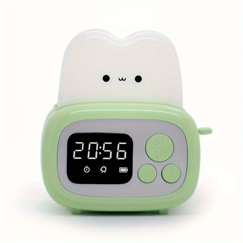 GlowBake Clock - Rechargeable LED Alarm Clock with Bread Design