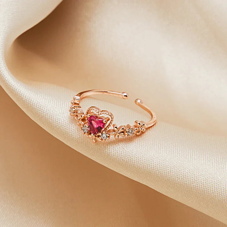 Scarlett - Bague amour cristal rouge passion