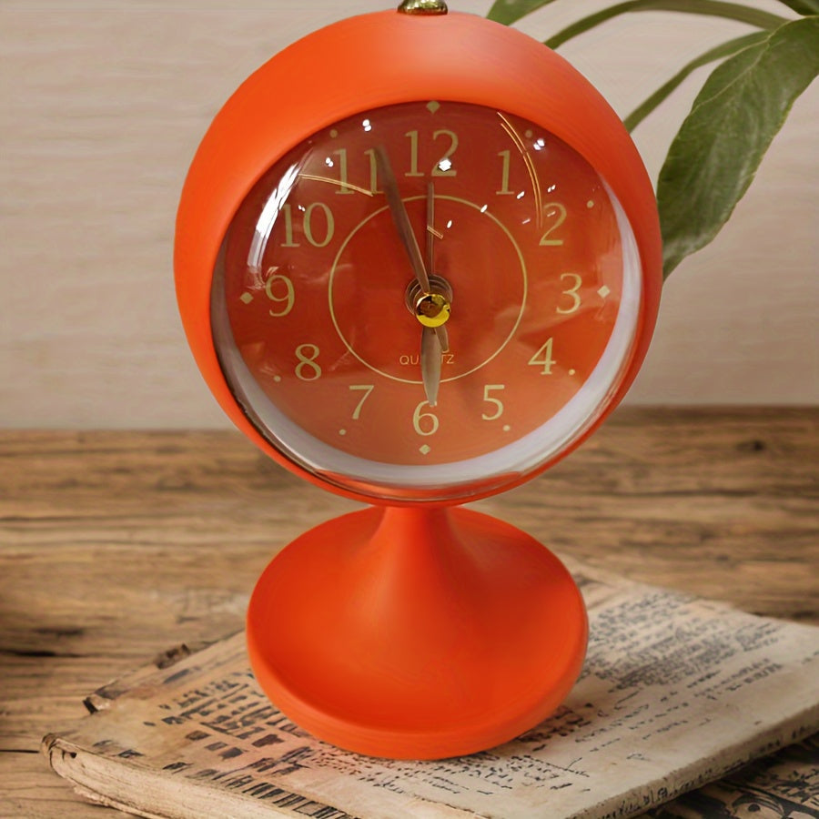 CartoonGlow Clock - Luxury Analog Alarm Clock with Golden Hands