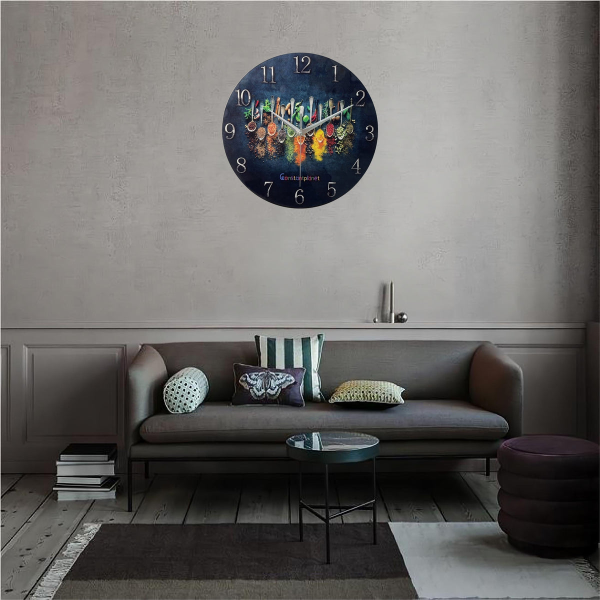 SpiceTime Clock - Silent Wall Clock with Aromatic Herb Design