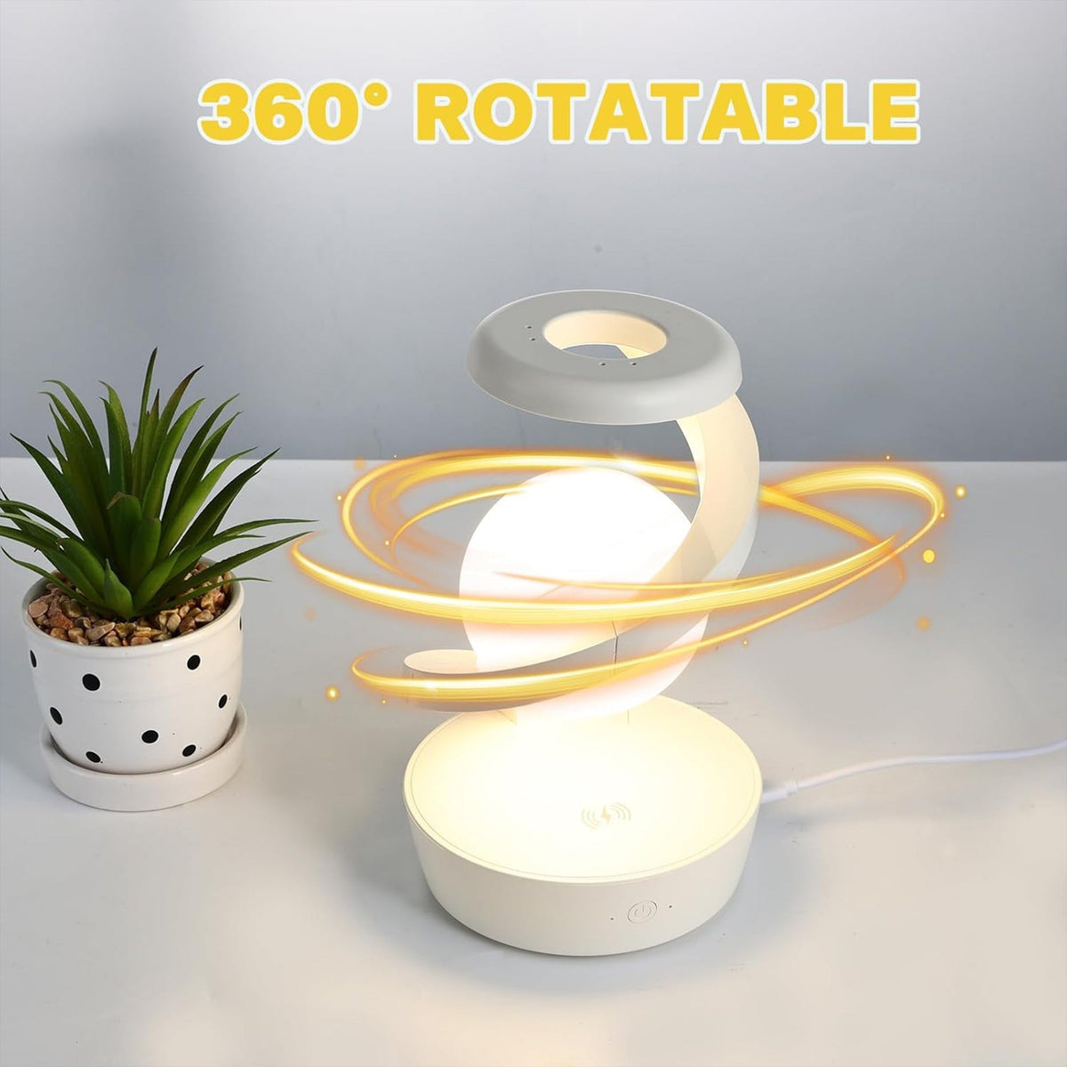 GestureGlow Lamp - LED RGB Desk Lamp with Wireless Charging